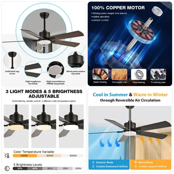 Ceiling Fans, FE+Plywood Blade, F5671A-52 - view 2