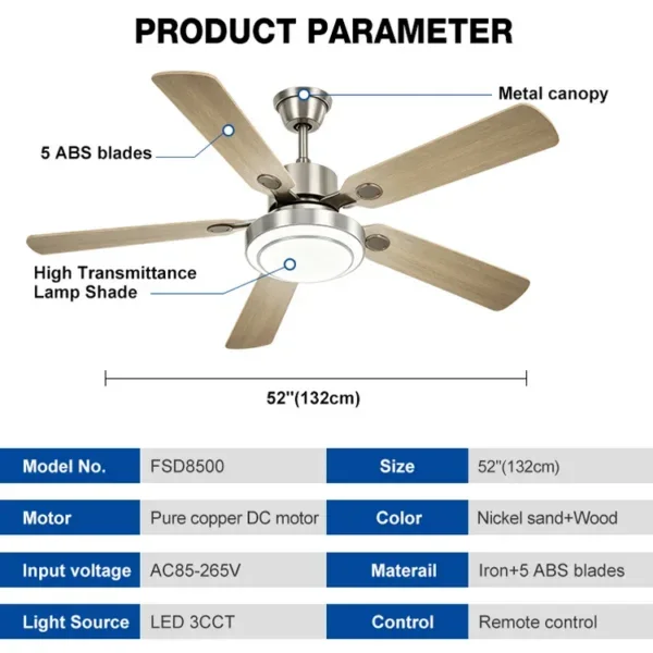 Ceiling Fans, Iron + ABS Blades, FSD8500 - view 2