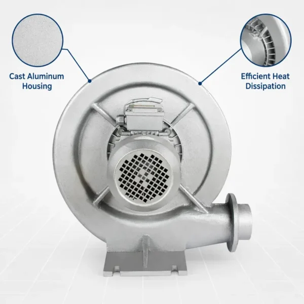 Centrifugal Blower, 0.75KW, Cast, Aluminum - view 3