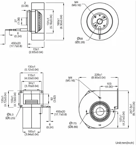 Centrifugal Blower, 160mm, Stainless, Steel - view 6