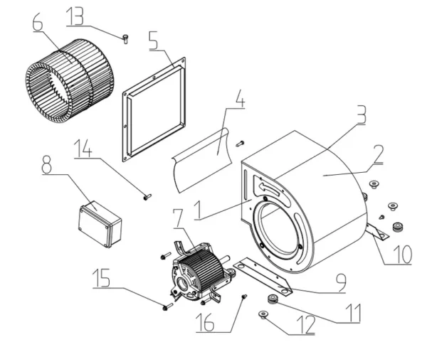 Centrifugal Blower, 230V, 300W-4p, 800rpm - view 3