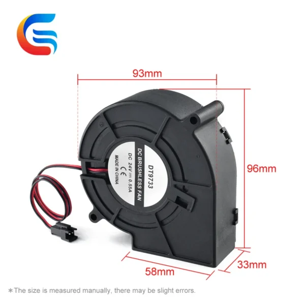 Centrifugal Blower, 97x97x33mm, 9733, 24V, Brushless - view 5