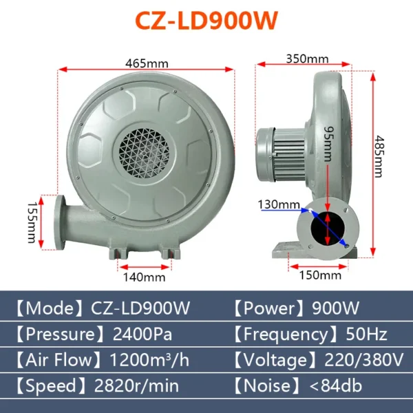 Centrifugal Blower, Aluminum, 220 V, Electric - view 5