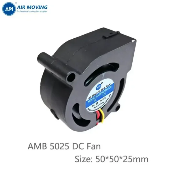 Centrifugal Blower, AM5025H12B, 50x50x25mm, 12V, 24V - view 2