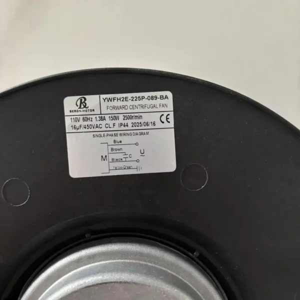 Centrifugal Blower, BERON, 110V, 50/60HZ, 2550RPM - view 6