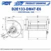 Centrifugal Blower, D2E133-DM47-E6, 230V, 195W, 133mm - view 3