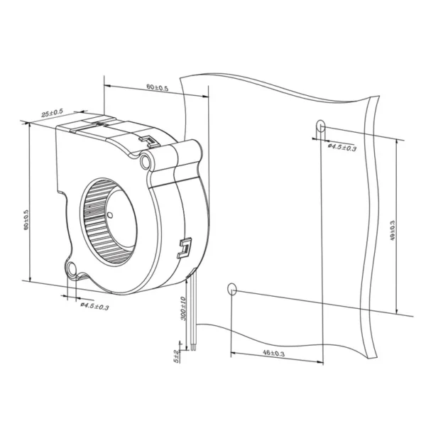 Centrifugal Blower, INNOOTEC, 12V, Brushless, 60mm - view 2