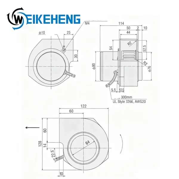 Centrifugal Blower, ORIX, 24V, 0.7A, MBD8-24 - view 3