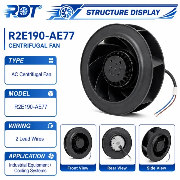 Centrifugal Blower, R2E190-AE77, 230VAC, 190mm - view 2