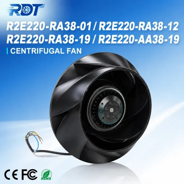 Centrifugal Blower, R2E220-RA38-19, 230VAC, 115W, 2800RPM