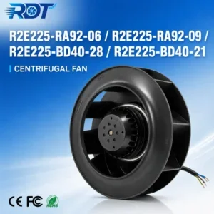 Centrifugal Blower, R2E225-BD40-21, 115VAC, 225mm, 1300CFM