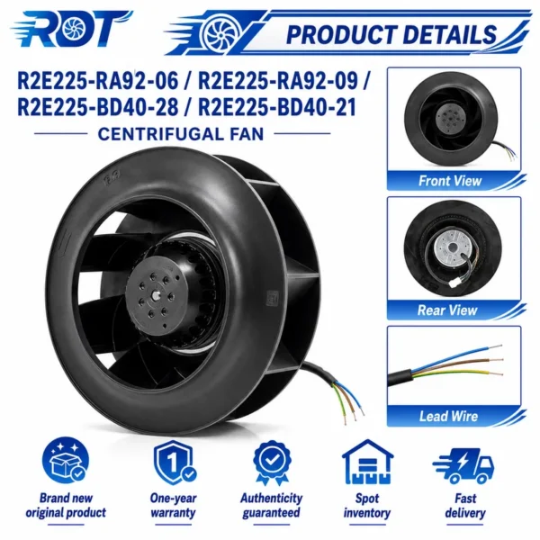 Centrifugal Blower, R2E225-BD40-21, 115VAC, 225mm, 1300CFM - view 5