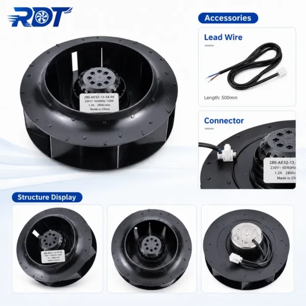 Centrifugal Blower, R2E280-AE52-13, 230V, 50Hz, 280mm - view 5