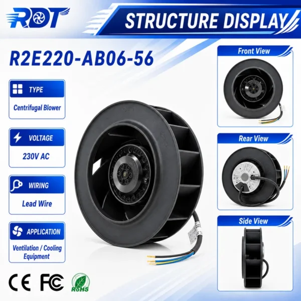 Centrifugal Blower, R2E280-AE52-31, 230V, 225W, 280mm - view 4