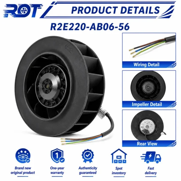 Centrifugal Blower, R2E280-AE52-31, 230V, 225W, 280mm - view 5