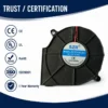 Centrifugal Blower, SZR7515, 5/12/24V, Brushless, 75x75x15mm - view 6