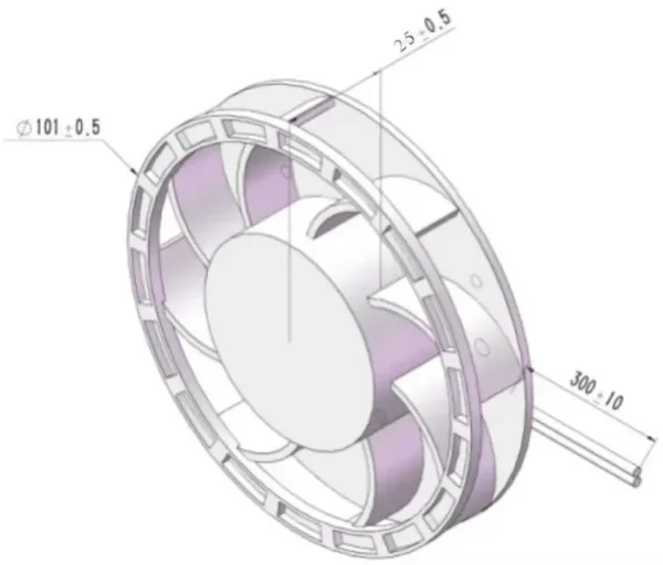Centrifugal Brushless Industrial Fan, 100x100x25mm, 10025, PWM - view 3