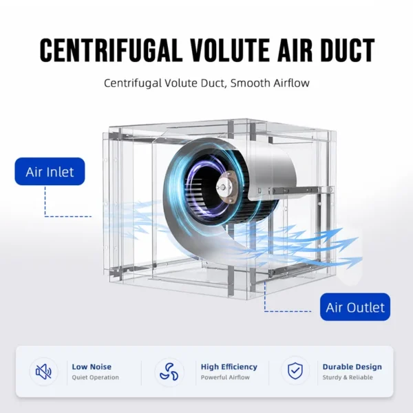 Centrifugal Cabinet Exhaust Fan, 220 V, Corded Electric - view 3