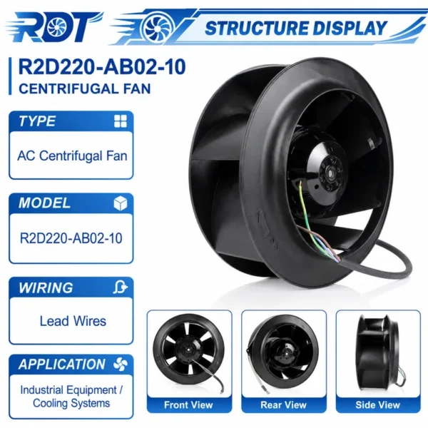 Centrifugal Cooling Blower, 220mm, 380V, R2D220-AB02-10 - view 2