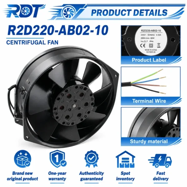 Centrifugal Cooling Blower, 220mm, 380V, R2D220-AB02-10 - view 5