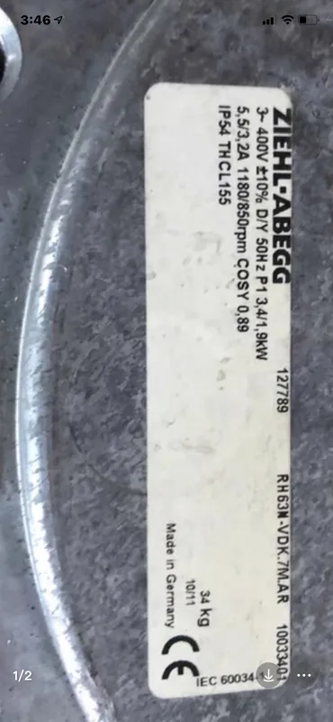 Centrifugal Cooling Fan, ZIEHL-ABEGG, RH63N-VDK.7M, 400V - view 6