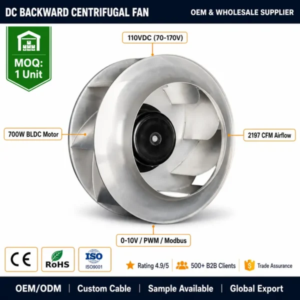 Centrifugal Fan, 110VDC, 700W, 310mm, IP55