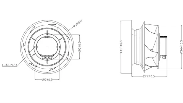 Centrifugal Fan, 14inch, 355mm, RS485, PWM - view 5