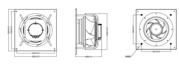 Centrifugal Fan, 14inch, 355mm, RS485, PWM - view 6