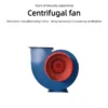 Centrifugal Fan, 220V, Cast, Plastic - view 5