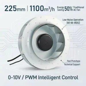 Centrifugal Fan, 225mm, 1200m/h, Brushless, Wall