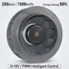 Centrifugal Fan, 230V, 250mm, 1550m/h, Brushless