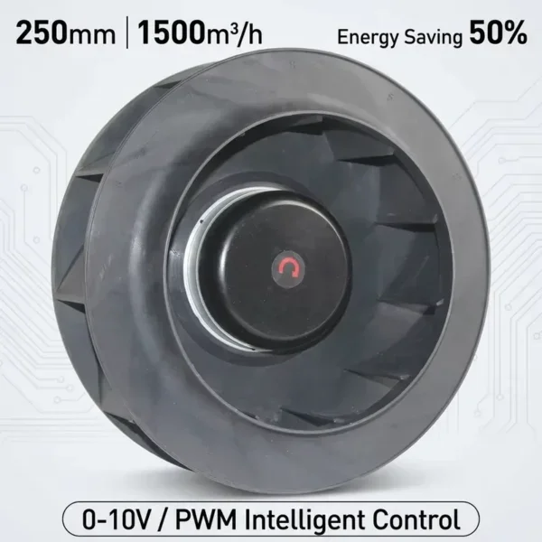 Centrifugal Fan, 230V, 250mm, 1550m/h, Brushless
