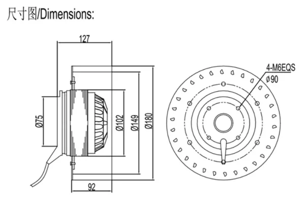 Centrifugal Fan, 230V, 280V - view 4