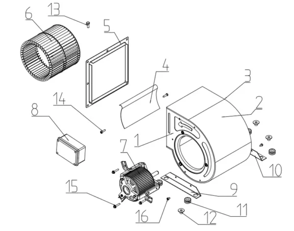 Centrifugal Fan, 230V, Cast - view 3