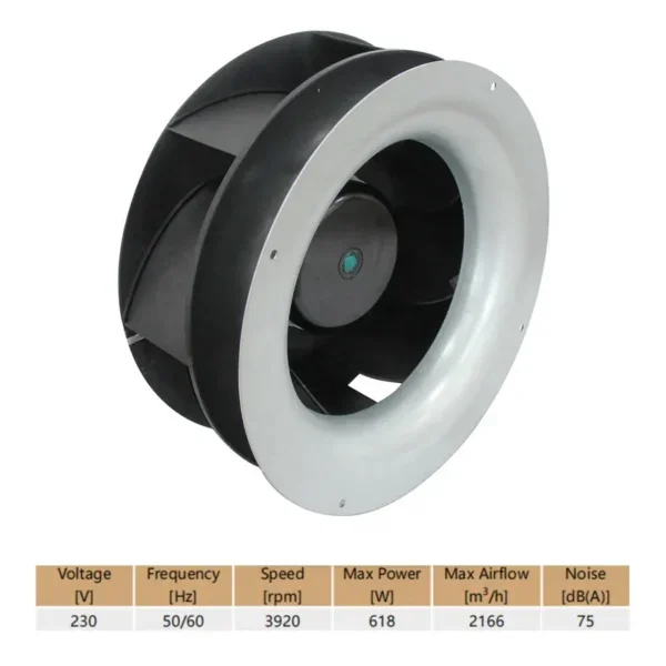 Centrifugal Fan, 250mm, 0-10VDC/PWM/RS485, HVAC