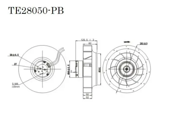 Centrifugal Fan, 280mm, Aluminum - view 3