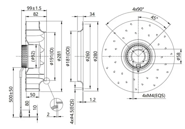 Centrifugal Fan, 280mm, Steel - view 5
