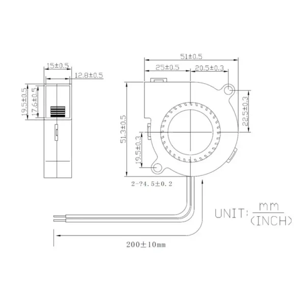 Centrifugal Fan, 50mm, Brushless, 50x50x15mm, Plastic - view 4