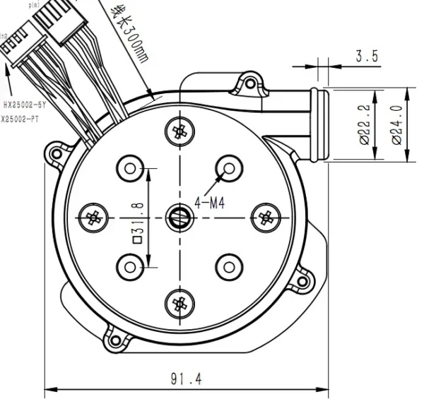 Centrifugal Fan, 80mm, 15.8kpa, 28CFM, Radial - view 2