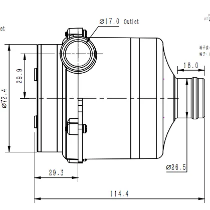 Centrifugal Fan, 80mm, 15.8kpa, 28CFM, Radial - view 3