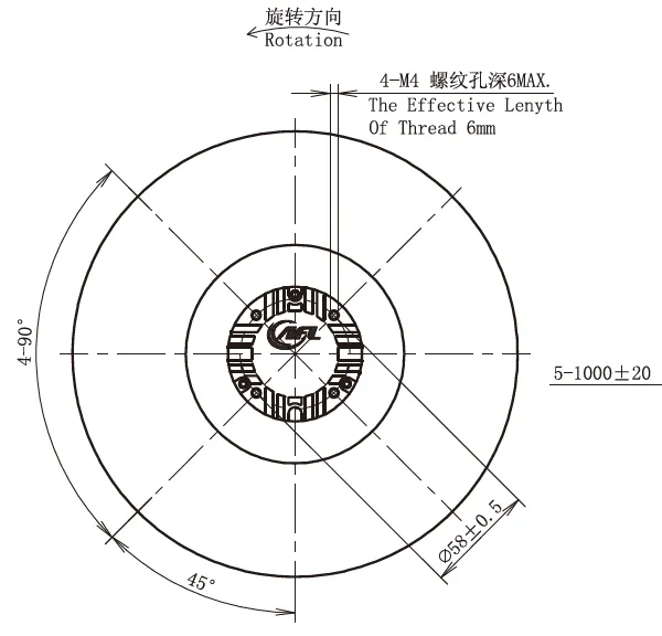 Centrifugal Fan, AFL, B3P225-DC072-007, 310V, 100W - view 2