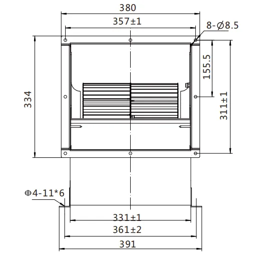 Centrifugal Fan, Brushless, 220 V, Galvanized Steel - view 2