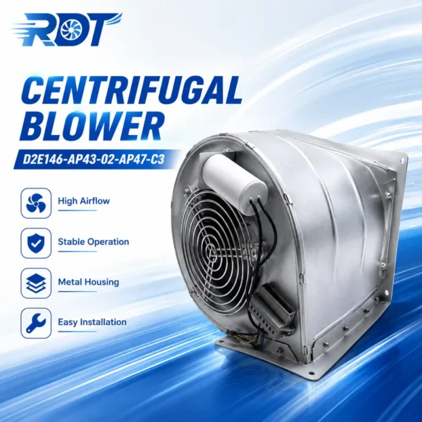 Centrifugal Fan, D2E146-AP43-02, 230 V, Corded Electric