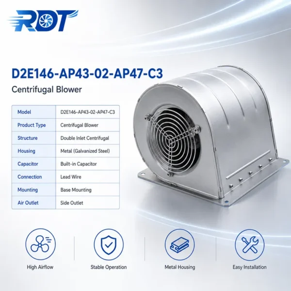 Centrifugal Fan, D2E146-AP43-02, 230 V, Corded Electric - view 2