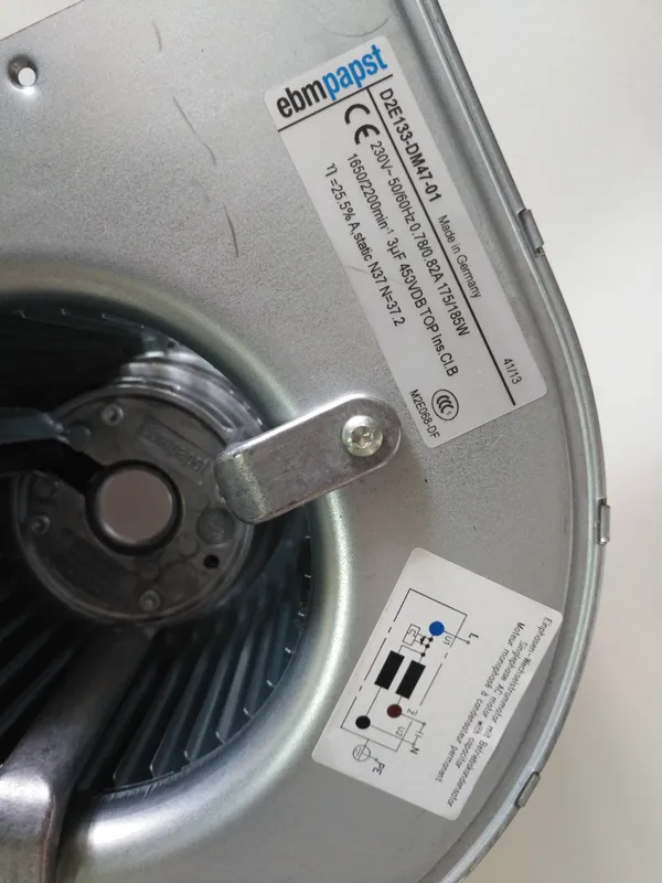 Centrifugal Fan, EBM, D2E133-DM47-01, Steel, CCC - view 4