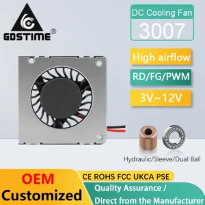 Centrifugal Fan, GDB3007, 5V, 12V, 30x30x7mm