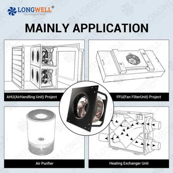 Centrifugal Fan, LONGWELL, 280mm, 230V, 500W - view 2