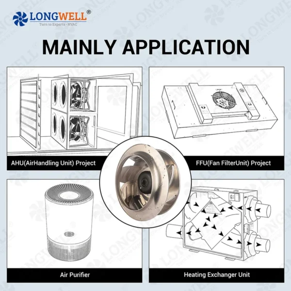 Centrifugal Fan, LONGWELL, 400mm, Aluminum, AHU - view 6