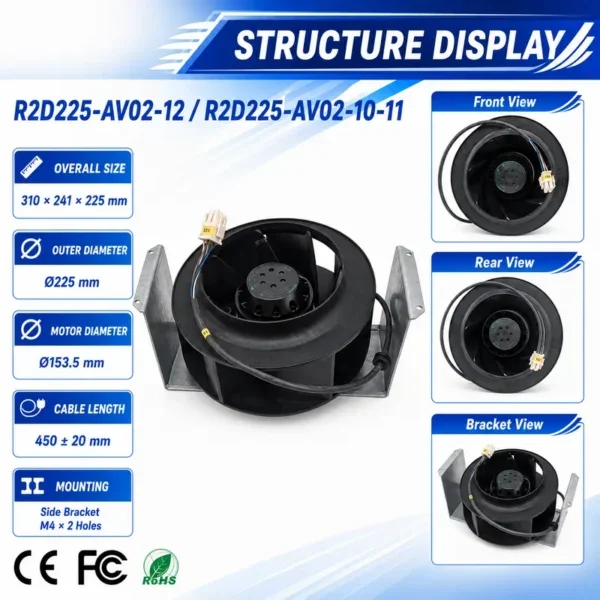 Centrifugal Fan, R2D225-AV02-12/10-11, 225mm, Inverter - view 2