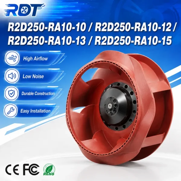 Centrifugal Fan, R2D250-RA10-13, 400VAC, 250mm, Inverter